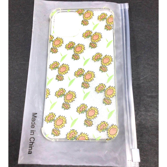 iPhone 12 Pro Case, iPhone 12 Case, Clear Sunflower Floral iPhone Case - Picture 1 of 3